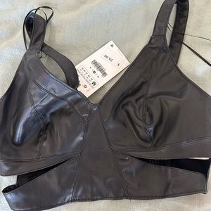 Zara pleather crop top